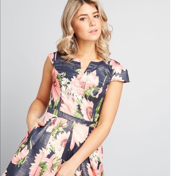 ModCloth Personal Boldness Fit and Flare Dress - Picture 1 of 3